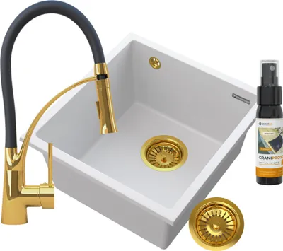 Obrázok produktu pre Biely granitový podomietkový drez Gold Mini45