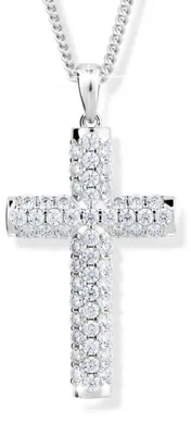 Immagine prodotto di Collana scintillante in argento con croce M00141