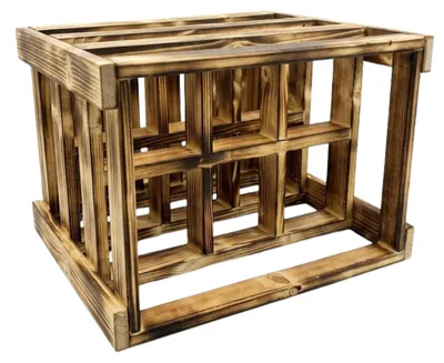 Produktbild von Plastard 2 Stück Weinregal Holz geflammt 6 Flaschen 36,8x23x37,5 cm