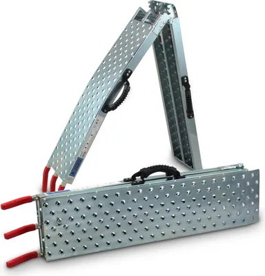 Produktbild von Bituxx 2x Auffahrrampe Verladerampe Quadrampe Motorradrampe Klappbar Stahl bis 400kg Länge 1,76m MS-19296