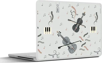 Produktbild von MuchoWow® Laptop Aufkleber Sticker Cover Muster - Musik - Geige 30x21 cm - Sticker für Laptop - Selbstklebend