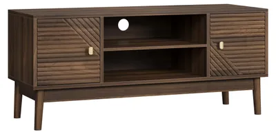 Image de Meuble TV effet bois vintage 2 portes et 2 niches