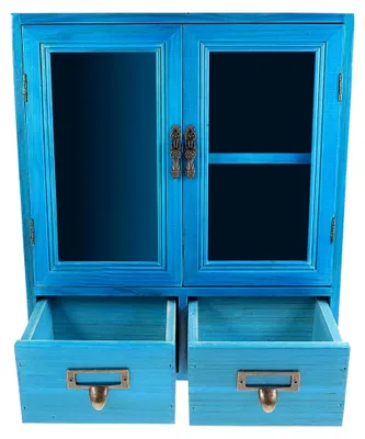 Produktbild von Rustikaler Wandschrank aus Holz – Vintage Küchenschrank mit eleganter Aufbewahrung für Wohnräume und kleine Gegenstände, stabil mit doppelten Türen