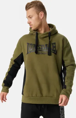 Produktbild von Herren Kapuzensweatshirt normale Passform BALMULLO Olive/Black/White S Lonsdale
