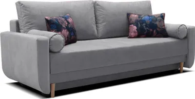 Produktbild von Modernes Sofa, modernes Design, klassischer Stil, elegante Stoffkombinationen, gemütliches Sofa mit Schlaffunktion, Schlafsofa, Sofa mit Bettzeugablage, komfortable Sitzgelegenheit ideal für Wohnzimmer, Lounge oder auch Schlafzimmer - ZUMBA (Hellgrau)