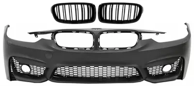 Imagen del producto de Paragolpes delantero con diseño "riñones" de doble línea para BMW Serie 3 F30 F31, modelos 2011-2018, estilo M3 Sport EVO.