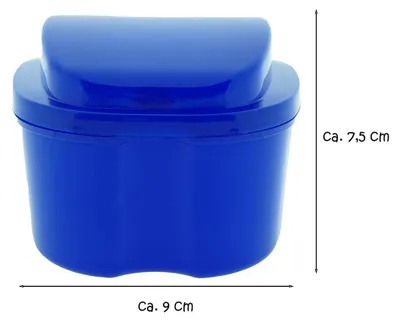 Obrázek produktu pro Čisticí box na zubní náhrady a rovnátka, 9 x 7,5 x 7,5 cm, modrý