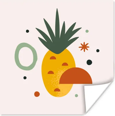 Produktbild von MuchoWow® Poster Ananas - Abstrakt - Sommer 100x100 cm - Babyzimmer
