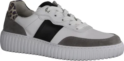 Obrázek produktu pro Gabor Comfort 66425-51 dámské tenisky, kůže, bílá/šedá/černá, vyjímatelná stélka - dámská obuv, pohodlná obuv na šněrování, bílá, kůže (nappa/velur)