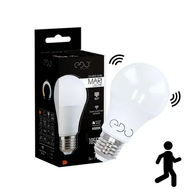 Zdjęcie produktu dla MARI LED Sensor E27 11W 4000K neutralna NW 1055lm żarówka z czujnikiem ruchu i zmierzchu Edo Solutions