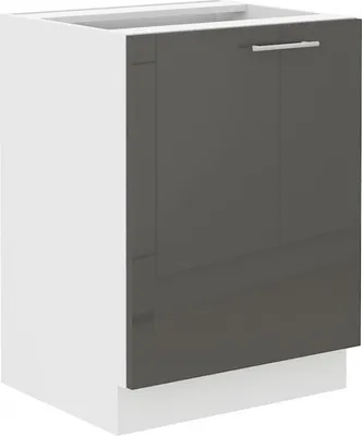 Image de Armoire inférieure à une porte LAJLA – largeur 60 cm, gris / blanc