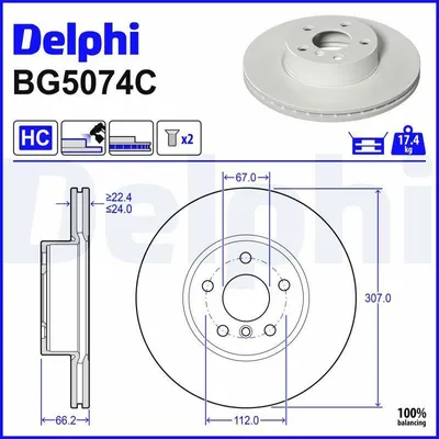 Produktbild von DELPHI Bremsscheibe x