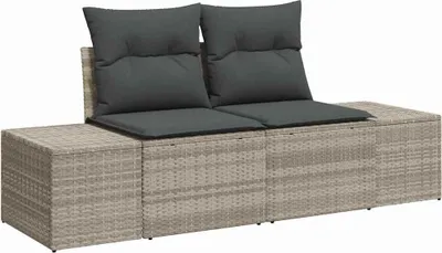 Obrázek produktu pro vidaXL Zahradní pohovka s polštáři šedá 123 x 62 x 69cm polyratan