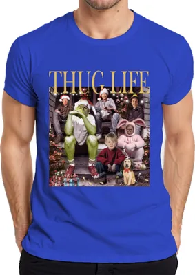 Produktbild von Thug Life Grinch Kevin Allein Zuhause - Weihnachten Christmas Xmas Herren T-Shirt, Blau, 3XL