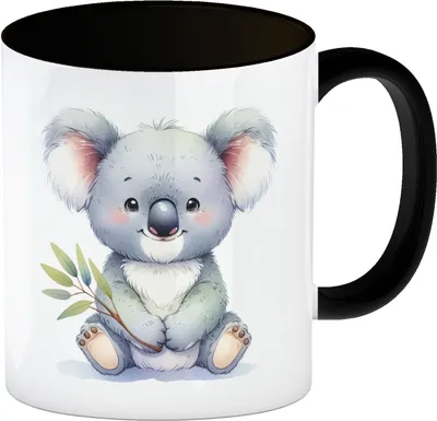 Produktbild von Sitzender Koala Kaffeebecher in schwarz