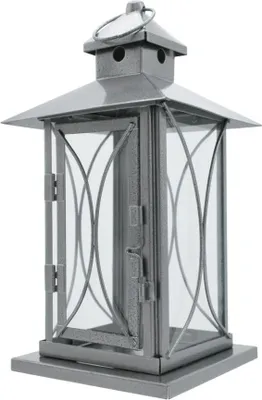 Produktbild von Grablaterne aus Stahlblech 25 cm silber