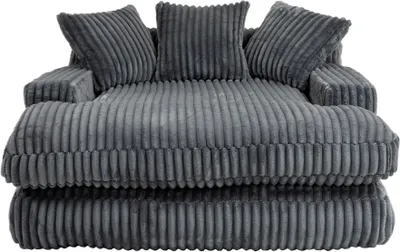 Produktbild von Wohnzimmersofa 125x155x63cm Grau Polstersofa Entspannungsstuhl Bodensofa Loungesessel Modernes Cord-Schlafsofa Couch bequemes Einzelsitz-Bodensofa