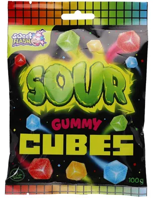 Produktbild von Sweet Flash Sour Gummy Cubes 100g