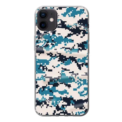 Produktbild von MuchoWow® Handyhülle Schutzhülle Hülle für iPhone 12 mini Blaues und weißes Camouflage-Muster Silikon Softcase Handy Hülle - Bild