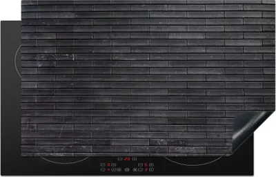 Produktbild von KitchenYeah© Herdabdeckplatte Backstein - Schwarz - Wand , 83x51cm, Küche Deko, Glaskeramikkochfeld Herdabdeckung, Abdeckplatte fùr Kochfeld