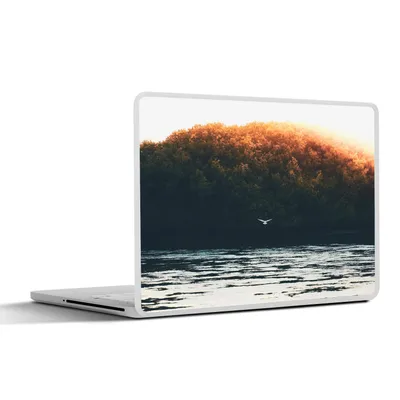 Produktbild von MuchoWow® Laptop Aufkleber Sticker Cover Vogel - Baum - Wasser 36.5x27.5 cm - Laptop-Sticker