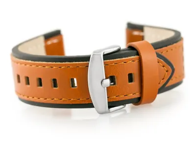 Produktbild von Ledergürtel für die W80 Braun/Schwarze Uhr 24 mm