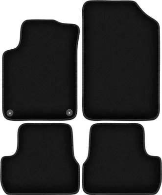 Image de Tapis de sol velours sur-mesure pour Citroen DS3 (2015-, décapotable) noir, jeu 4 pièces, fixations
