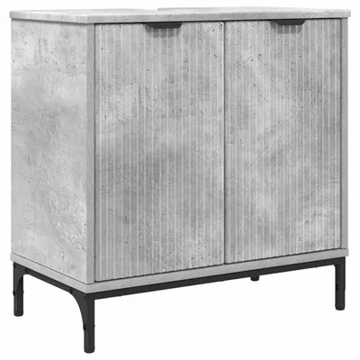 Image de vidaXL Armoire pour lavabo Béton Gris 60,5 x 33,5 x 61 cm Bois composite