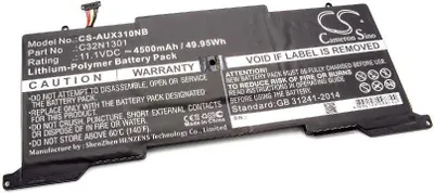 Produktbild von vhbw Akku kompatibel mit Asus ZenBook UX31LA-UH51T, UX31LA-XB72, UX31LA-R5080H, UX31LA-US51T, UX31LA-XH51T Notebook (4500 mAh, 11,1 V, Li-Polymer)