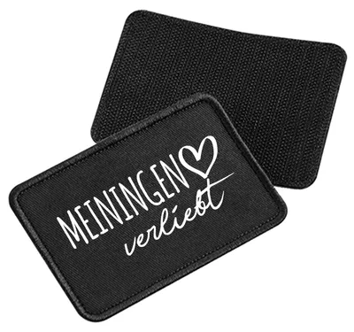Produktbild von Huuraa Patch Meiningen verliebt Black 10 x 6,5cm Baumwolle Klettpatch für Mütze Geschenkidee