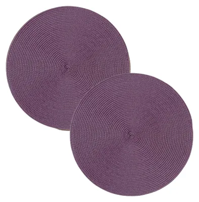 Produktbild von Tischset 2er Set Aubergine rund 35 cm Ø Platzset abwaschbar Platzdeckchen