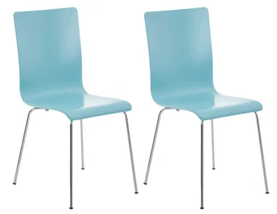 Produktbild von 2er Set Besucherstuhl HLO-CP1 hellblau