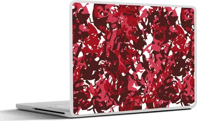 Produktbild von MuchoWow® Laptop Aufkleber Sticker Cover Muster - Dschungel - Rot 25x18 cm - Laptop-Deko