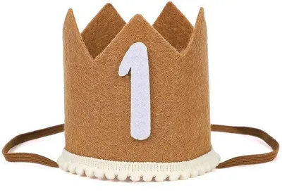 Productafbeelding van Verjaardagsmuts van hoogwaardig vilt - Schattige verjaardagsmuts voor het eerste verjaardagsfeestje - 27,6 x 9,4 cm