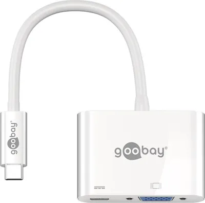 Produktbild von USB Adapter, USB-C Stecker > USB-C Buchse + VGA Buchse