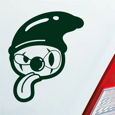 Produktbild von Auto Aufkleber Comic Clown Tuning Crazy 12x10 cm Dunkelgrün Sticker Heckscheibenaufkleber