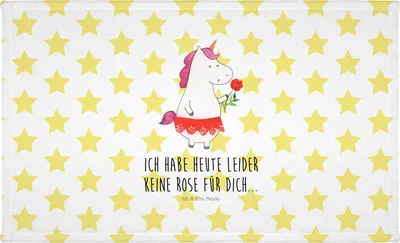 Produktbild von Mr. & Mrs. Panda Flauschtuch Einhorn Dame - Weiß - Geschenk, Einhörner, Handtuch 50x100, Bachelor, Händehandtuch, Trennung, 100x50, Unicorn, Frau