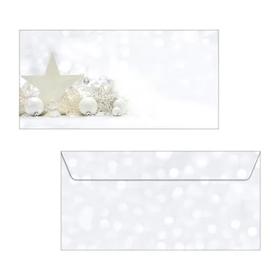 Produktbild von sigel Weihnachts Umschlag "White Stars" DIN Lang 90 g/qm 25 Briefumschläge