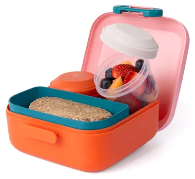 Zdjęcie produktu dla Pudełko na jedzenie dla dzieci Rikko Brotdose z przegródkami | Pudełko na lunch (bento) z przegródkami, w tym pudełko na przekąski z przegródkami | Pudełko na jedzenie dla dzieci, pojemnik na jedzenie do przedszkola, pojemnik na przekąski, pudełko na lunch, pudełko na kanapki | Pojemnik na przekąski z przegródkami