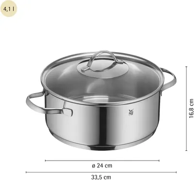 Zdjęcie produktu dla WMF 7115005768, 4,1 l, Okrągły, Stal nierdzewna, Stal nierdzewna, Stal nierdzewna, Stal nierdzewna