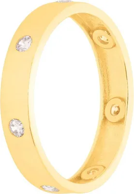 Produktbild von SuzanGold Goldring Damen Echtgold Lucky Ring 375 Gelbgold mit Zirkonia-Akzenten