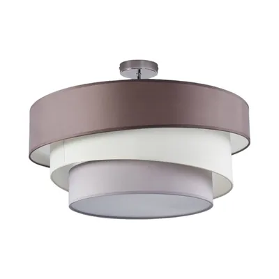 Produktbild von Lindby Deckenleuchte Melia, braun/grau, Textil, Ø 56cm