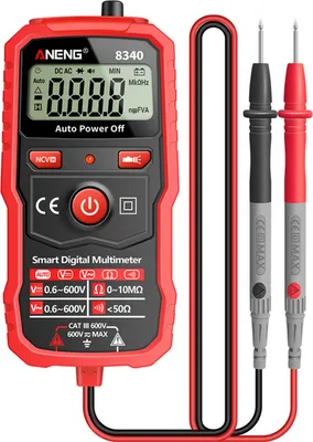 Image de ANENG 8340 Smart Digital Multimeter Auto Recognition 1999 Counts Voltmeter Electric Test Pen with Backlight Screen Flashlight NCV Induction AC DC Voltage Resistance Breakpoint Live Wire Testing