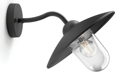 Obrázek produktu pro Philips myGarden Nástěnné svítidlo Hammock 60 W E27 bez žárovky, Venkovní světlo na zeď, Černá, Hliník, Umělé hmoty, IP44, I, Zarovnané