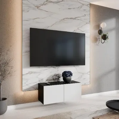 Productafbeelding van Margaret Hadas24 TV-kast Leo, tv-meubel, tv-kast, 100 cm, modern design, voor wandmontage, woonkamer, zwarte of witte kleur