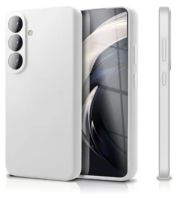 Immagine prodotto di Custodia in silicone NALIA per Samsung Galaxy S26 – Protezione per fotocamera e rivestimento interno – Custodia Soft-Touch – Marchio di Berlino – Bianco neve