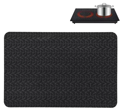 Imagen del producto de Protector para placa de inducción - Alfombrilla de silicona - 52 x 78 cm - Talla L - Protección contra arañazos - Color negro