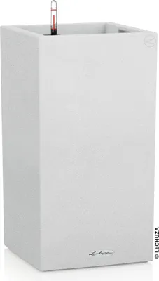 Produktbild von LECHUZA-Pflanzgefäß CANTO Stone 40 High Quarzweiß | Pflanzgefäß mit Bewässerungssystem und Pflanzeinsatz | Naturstein-Optik | 40 x 40 x 76 cm | 13627