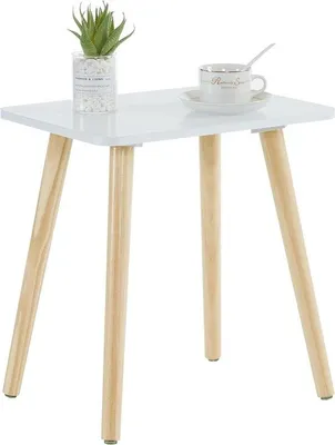 Productafbeelding van Famanu bijzettafel, compacte salontafel - wit/naturel