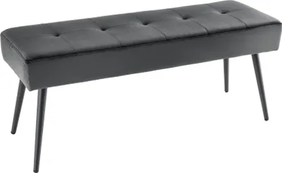 Produktbild von Design Sitzbank BOUTIQUE 100cm dunkelgrau Samt schwarze Metallbeine